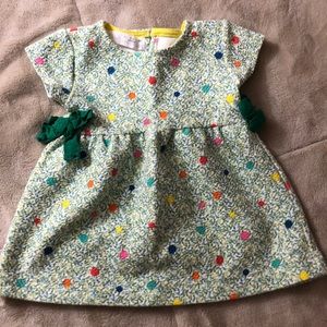Green colorful dots baby dress